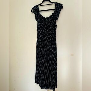 Who What Wear dress with off the shoulder ruffles and polkadots. Size L.